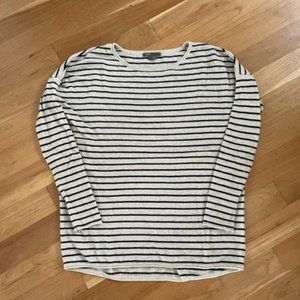 Vince Striped Tunic Cashmere Sweater